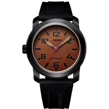 Imagem de Relógio Masculino Mostrador Numerais Quartzo Pulseira de Silicone Impermeavel