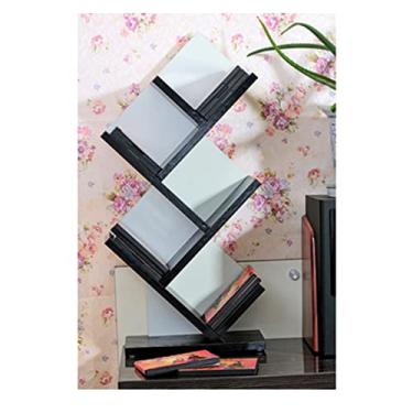 Imagem de Suporte de DVD CD Rack de mesa CD Rack de armazenamento de discos de madeira armário de TV ornamento rack de decoração rack DVD rack organizador de armazenamento de mídia (cor: 1)