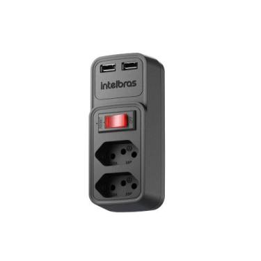 Imagem de Tomada com USB Intelbras EAC 202 Preto