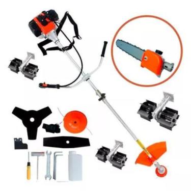 Imagem de Roçadeira Gasolina Profissional 63cc Com Enxada + Motopoda - NK