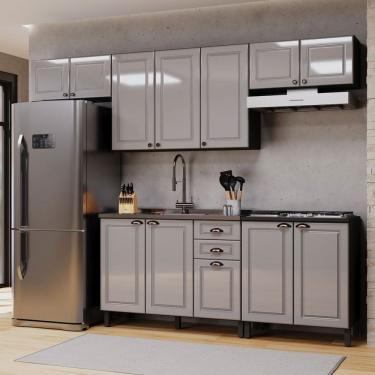 Imagem de Cozinha Completa Firenze 12 Portas 2 Gavetas 6171.165 Cinza/Titânio - Indékes
