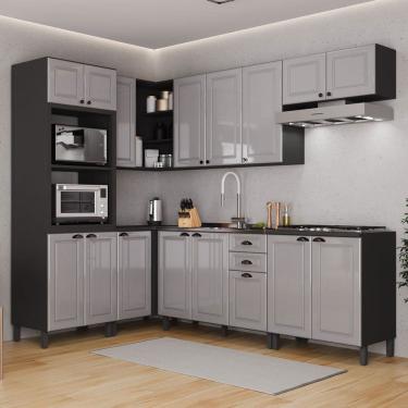Imagem de Cozinha Completa Firenze 16 Portas 2 Gavetas Cinza/Titânio - Indékes