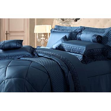 Imagem de COBRELEITO CHATEAU VERSAILLES - AZUL REAL - CETIM 400 FIOS - CASAL 3 PÇS 220X240