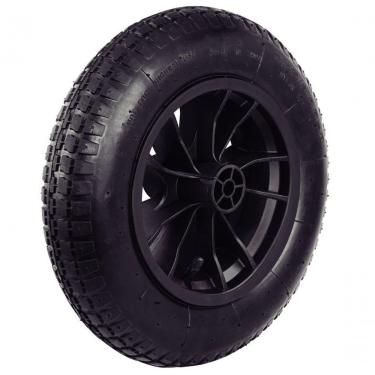 Imagem de Roda Plástica Para Carrinho De Mão Tramontina Pneu Com Câmara 3.25-8" E Bucha