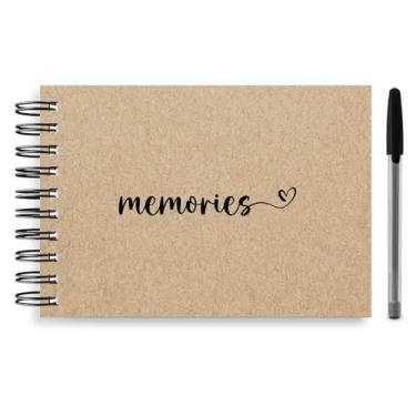 Imagem de Kit Álbum Scrapbook A5, 21x15cm, com Caneta Gel Preta e Adesivos, Capa Personalizada (Memories)