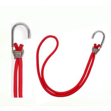 Imagem de Kit 100 Elásticos Extensor Borracha Lona Vermelho Caminhão Carreta