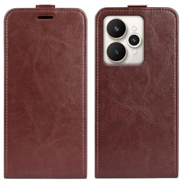 Imagem de XZDWH Capa para Oppo Realme 15 5G, Slim Vertical Flip Folio Capa Protetora de Couro PU Fecho Magnético com Slot para Cartão para Oppo Realme 15 Pro 5G (Marrom, para Realme 15 Pro 5G)