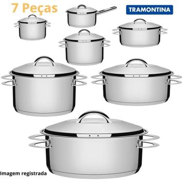 Imagem de Jogo De Panelas Caçarola Inox Solar Tramontina 7 Peças