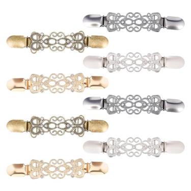 Imagem de 8 peças de clipes justos, clipes de vestido vintage, clipe de gola cardigã de xaile nas costas, broche de roupas para apertar a cintura, clipe jeans com strass para roupas