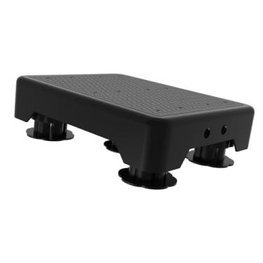 Imagem de ＫＬＫＣＭＳ Banqueta ajustável para adultos, crianças e idosos, plataforma portátil com apoio de escada ajustável e resistente para banheira de banheiro, Preto