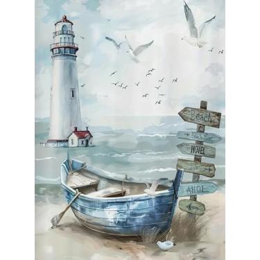 Imagem de AIBOERL Kits de arte de diamante para adultos, kits de pintura de diamante para adultos, faça-você-mesmo com brocas completas redondas para adultos, kits de pintura de diamante para decoração de