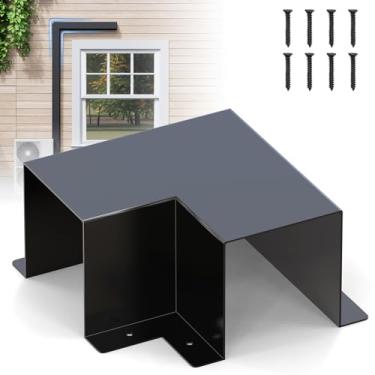 Imagem de GCGOODS Cotovelo plano para 10 cm L x 10 cm P capa de conjunto de linha de metal, acessórios de peças de capa decorativa para mini condicionadores de ar divididos sem dutos, AC central e bombas de