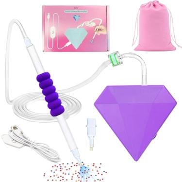 Imagem de Caneta de pintura de arte de diamante a vácuo sem necessidade de cera, caneta elétrica de pintura de diamante com sucção ajustável, ferramentas silenciosas e de longa duração, acessórios de arte de