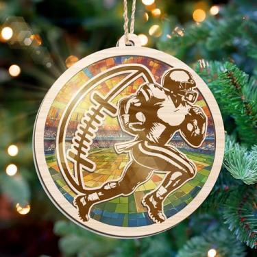 Imagem de FLAGWIX Presentes de futebol para meninos 8-12 e 12-14 - Enfeites de Natal Suncatcher 2025 - Enfeites de futebol para árvore de Natal, enfeites de futebol americano, presentes esportivos para meninos