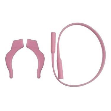 Imagem de Cordão De Silicone Óculos Infantil Com Trava Gancho Rosa