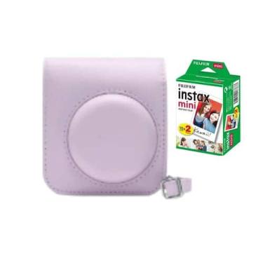 Imagem de Bolsa Estojo Para Instax Mini 12 Com 20 Fotos Cor Lilás