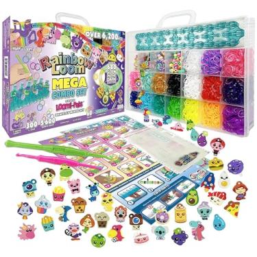Imagem de Rainbow Loom® Loomi-Pals Glow in The Dark Mega Combo Set Features 60 Cute Assorted LP Charms, The New RL2.0, Alpha & Pony Beads, 17 Colored Bands (2 Glow) All in a Carrying Case for Boys and Girls 7+