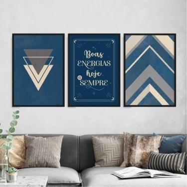 Imagem de Kit 3 quadros abstratos uis boas energias 24x18cm - Quadros On-Line