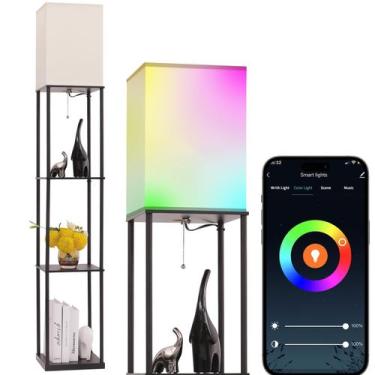 Imagem de Lâmpada Gupuzm Luminária de chão com prateleiras RGB Smart App Control