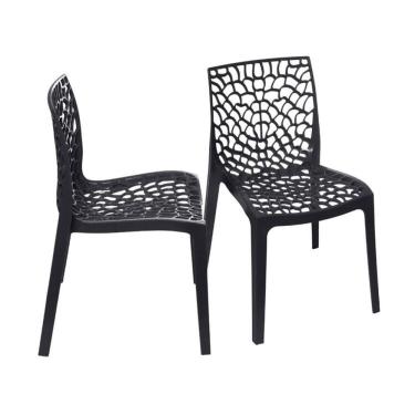 Imagem de Cadeira Gruvyer para Sala de Jantar Kit com 2 Unidades Preto