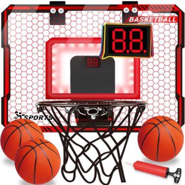 Imagem de Cesta de basquete NEUBSAW Indoor com luzes LED para crianças de mais d