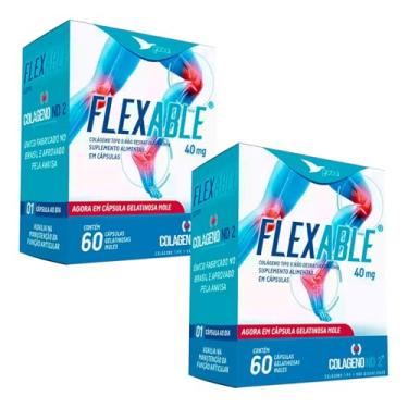 Imagem de Kit 2 FlexAble Global Suplementos Colágeno Tipo 2 60 Cápsulas Gelatinosas Moles