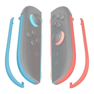 Imagem de eXtremeRate Replacement Decorative Strips for Joycon 2, Custom DIY Decoration Strip Side Housing Trim Shell with Prying Stick for Nintendo Switch 2 Controller - Blue & Orange