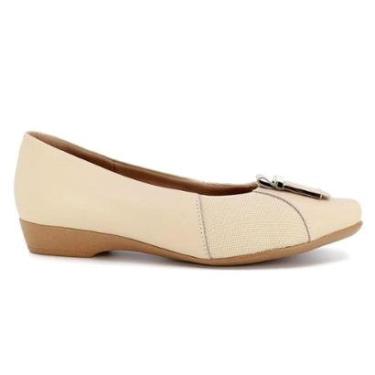 Imagem de Sapatilha Usaflex Feminina Em Couro Bico Redondo Joanetes AI1407-Feminino