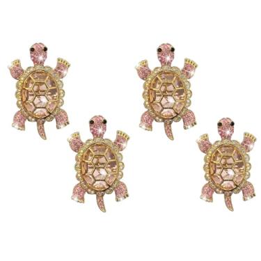 Imagem de 4 peças clipe de saída de ar de carro brilhante strass tartarugas marinhas bonito decoração temática de praia ornamento universal para a maioria dos carros, caminhões, SUVs (rosa)