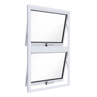 Imagem de Janela de Alumínio Máximo Ar Duplo Vertical 100x60cm Lucasa Ideale Branco
