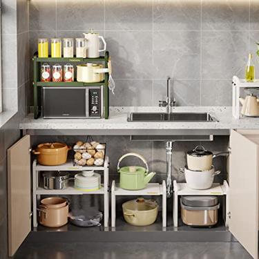 Imagem de Generic Organizador de Prateleira de Cozinha, Largura Máxima de 58 Cm, Rack Multifuncional de Armazenamento de Cozinha Telescópico para Uso Doméstico (8512 1)