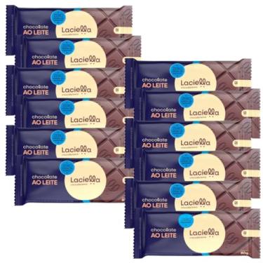 Imagem de 12 Tabletes de Chocolate ao Leite Zero Adição de Açúcar 80g Sobremesa Fitness Doce Saudável Presente Amigo Secreto Dieta Low Sugar