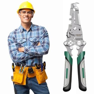 Imagem de Descascador de fios dobrável, alicate multifuncional para cortar fios, cortadores de cabo com alicate, crimpador para uso doméstico de eletricistas, ferramenta de corte de decapagem de fios