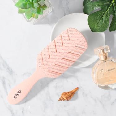 Imagem de Escova de cabelo desembaraçadora para mulheres e homens para um estilo de secagem mais rápida – Escovas de cabelo ventiladas sem puxar para cabelos cacheados, lisos, molhados e secos