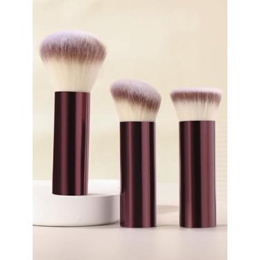 Imagem de 3 conjuntos de pincéis de maquiagem smudge power pincel corretivo pincel de base, portátil, cabelo sintético premium para misturar líquidos, cremes ou cosméticos em pó impecáveis (H)
