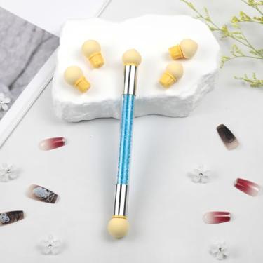 Imagem de Caneta esponja gradiente de gel UV com 16 cabeças substituíveis – pincel ombré de ponta dupla para arte em unhas acrílicas e manicure DIY