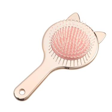 Imagem de 1 pente de cabelo feminino com airbag de orelhas de gato para cabelos cacheados lisos tom de ouro rosa