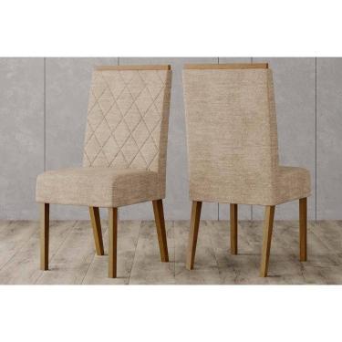 Imagem de Kit 2 Cadeiras Sala Jantar Nina 2 Un Nature-linho Areia - Henn