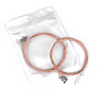 Imagem de Conjunto de cordas de guitarra acústica de 6 cordas – corda de liga de cobre vermelha com núcleo de aço para ressonância quente e tocabilidade suave