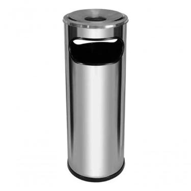 Imagem de Lixeira Cinzeiro Em Aço Inox Aro Em Aluminio 30 Litros