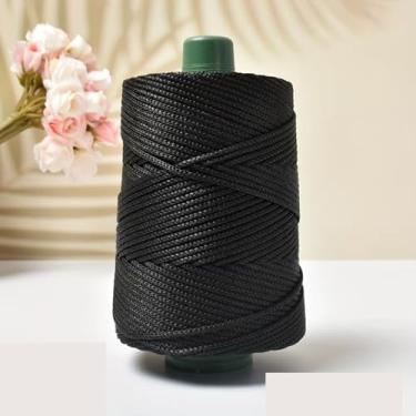 Imagem de 250 g fio de seda gelo preto 2 mm DIY saco de crochê fio tricô chapéus de sol de verão - preto