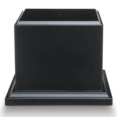 Imagem de Chunful 1 pacote 16,5 cm x 16,5 cm x 12,7 cm base de madeira preta base de troféu DIY suporte quadrado em branco para troféus prêmios troféus estatuetas copos suporte de exibição