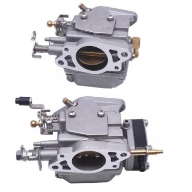 Imagem de Kit de carburador 6L2-14301+ 6L2-14302 para motor de popa Yamaha 20HP 25HP 6L2-14301-00 e carburadores 6L2-14302-00