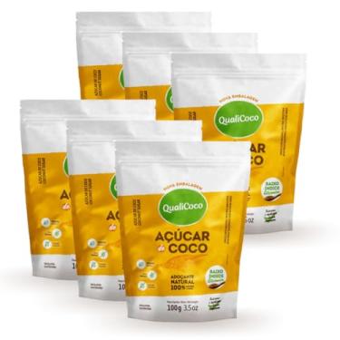 Imagem de Açúcar de Coco Qualicoco 100g cada - Kit 6 Pacotes