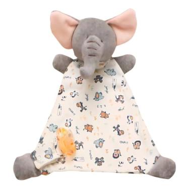 Imagem de Naninha para Bebê com Prendedor de Chupeta Bichinhos Estampada Algodão (100% Algodão, Elefante zoo)