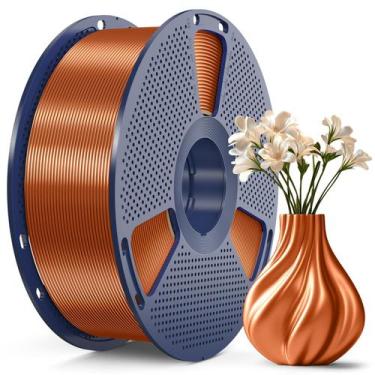 Imagem de Filamento de impressora 3D SUNLU Silk PLA 1,75 mm 1 kg de cobre vermel