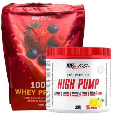 Imagem de Kit Suplemento Pré Treino High Pump Absolut + Whey 100% Puro-Unissex