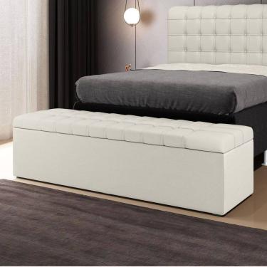 Imagem de Calçadeira Baú Alpha Para Cama de Casal King 195cm no Tecido Courino - Conforto e Elegância Aradecor