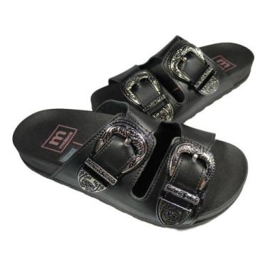 Imagem de Chinelo Moleca Feminino Slide Fivelas 5436.402, Preto, 34