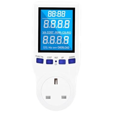 Imagem de LUMINFLY Medidor de consumo de energia com LCD retroiluminado, rastreador digital de uso de energia, monitor de emissões de CO2, padrão dos EUA